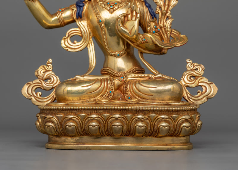 Youthful Manjushri Sculpture "Holder of The Prajnaparamita Sutra" | Teacher of the Buddhas