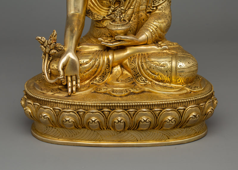 Bhaishajyaguru Tibetan Healing Buddha Sculpture | Sangye Menla Lord of Medicine