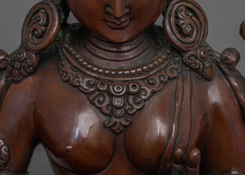 Green Tara Compassion Deity Sculpture | Symbol of Swift Healing, Spiritual Power