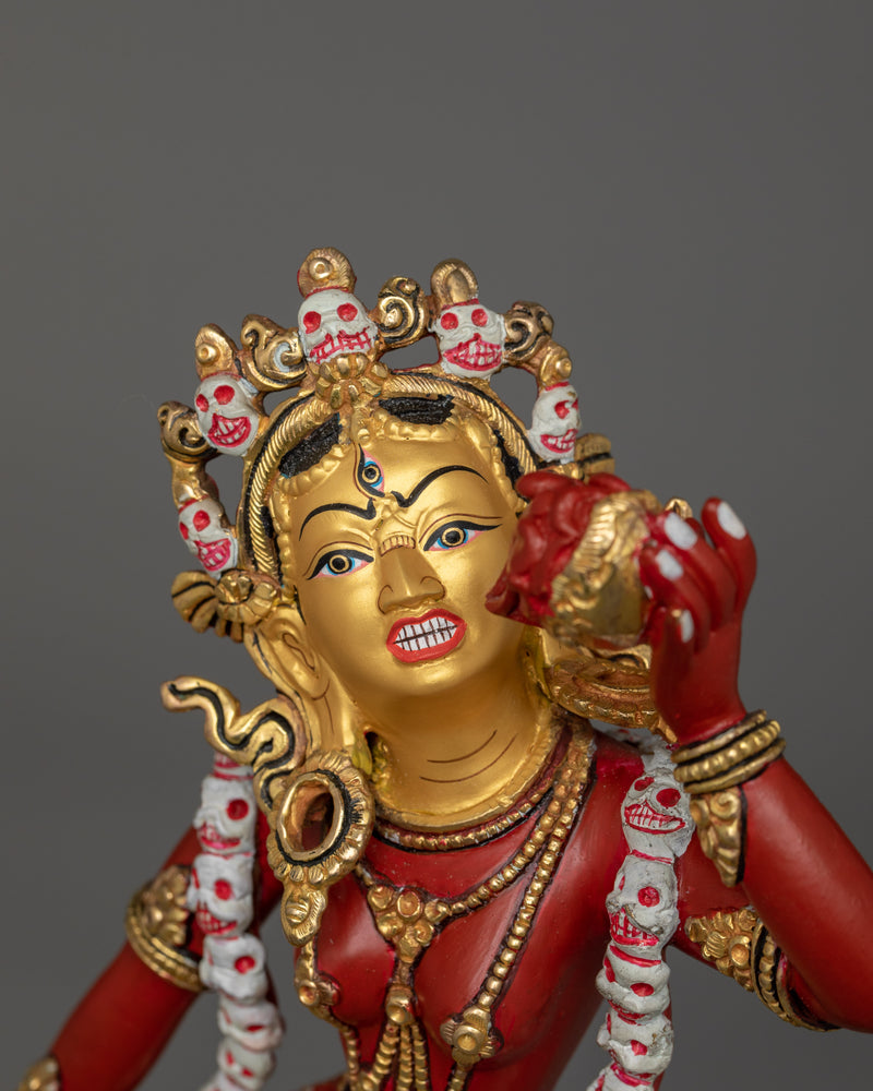 Tantric Deity Sculpture of Vajrayogini | Handcrafted 24K Gold Gilded