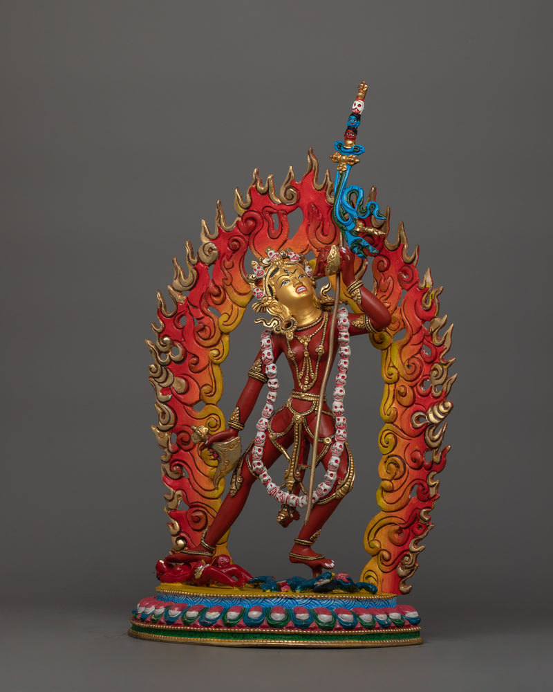 Tantric Deity Sculpture of Vajrayogini | Handcrafted 24K Gold Gilded