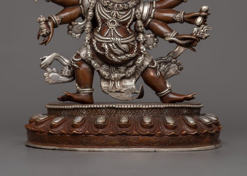 Wrathful Yidam Oxidized Copper Statue | Nepalese Handmade Figurine