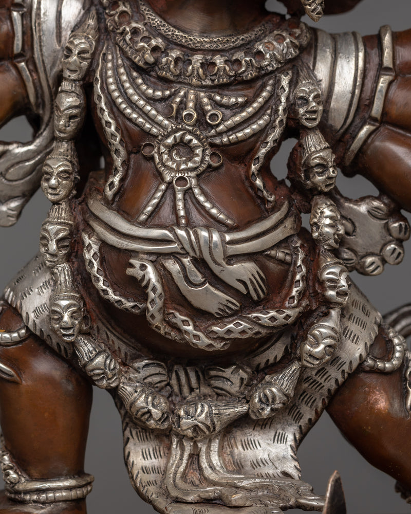 Wrathful Yidam Oxidized Copper Statue | Nepalese Handmade Figurine