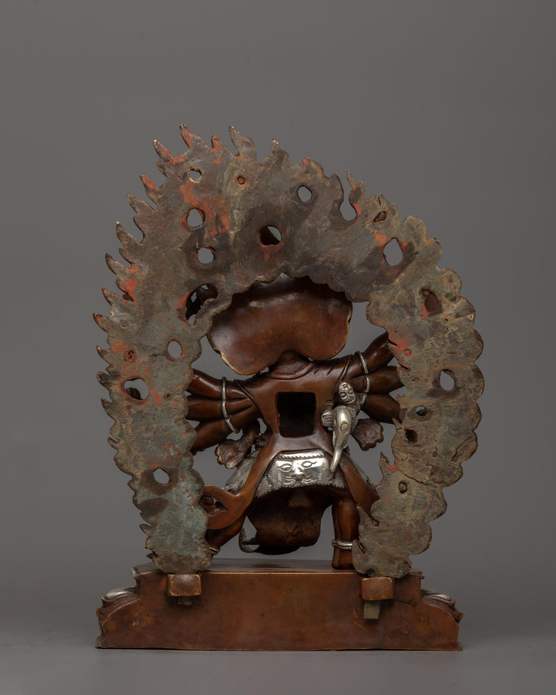 Wrathful Yidam Oxidized Copper Statue | Nepalese Handmade Figurine