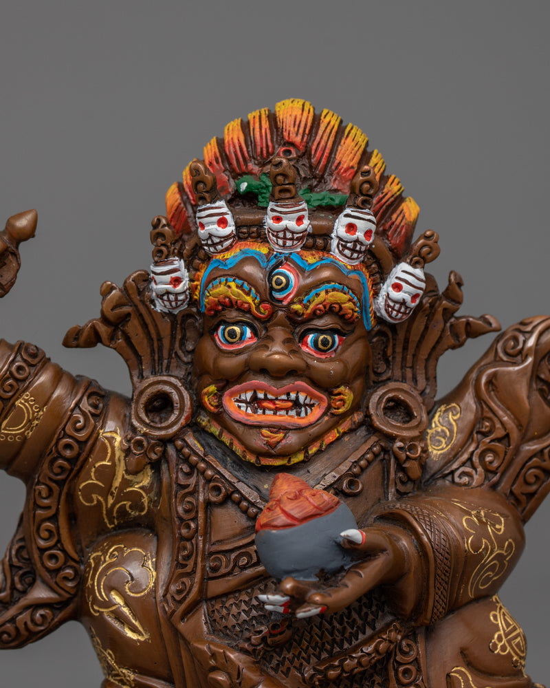 2 Armed Mahakala Bernagchen Sculpture | The Unyielding Guardian of Vajrayana Buddhism