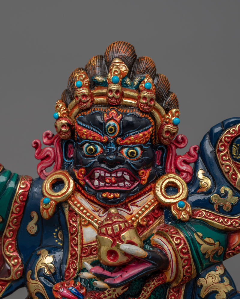 Three Eyed Mahakala Bernagchen Statue | Tibetan Dharma Protector