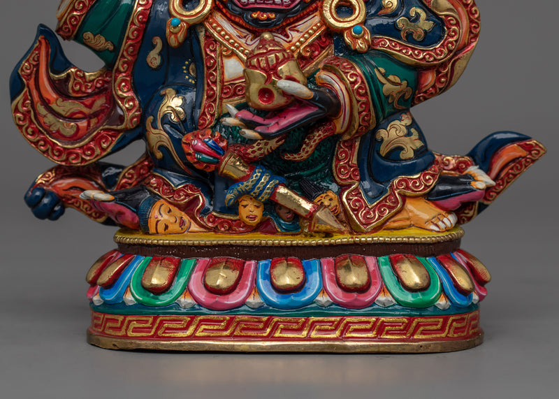 Three Eyed Mahakala Bernagchen Statue | Tibetan Dharma Protector