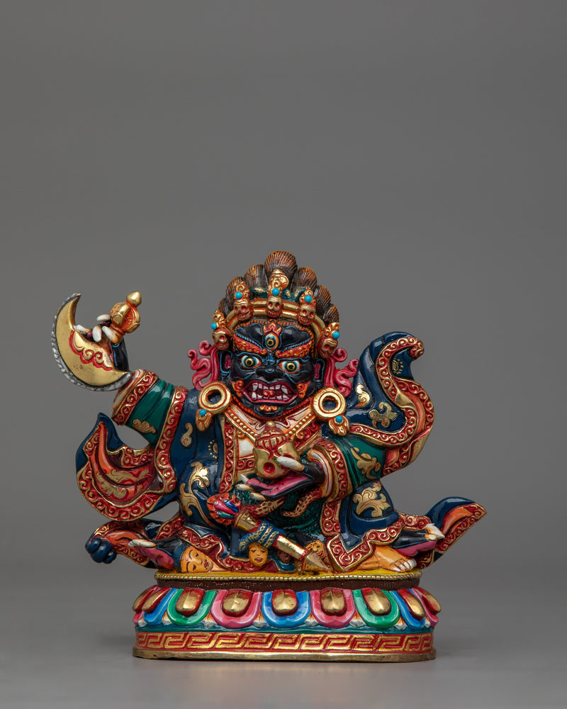 Three Eyed Mahakala Bernagchen Statue | Tibetan Dharma Protector