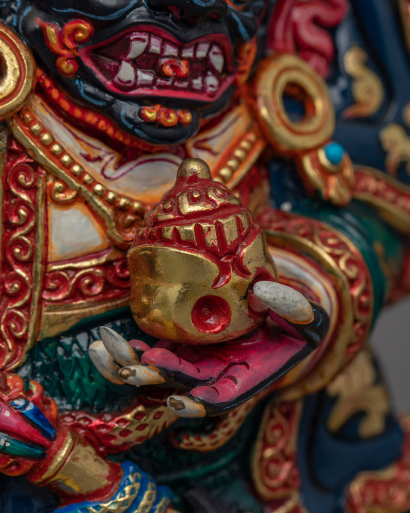 Three Eyed Mahakala Bernagchen Statue | Tibetan Dharma Protector