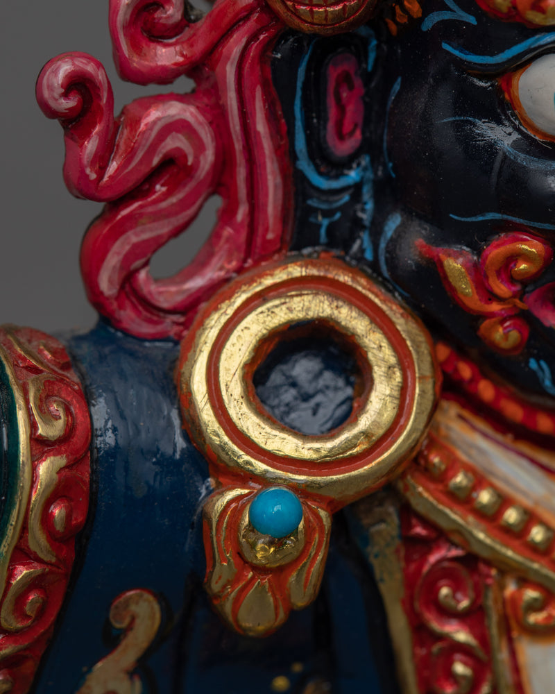 Three Eyed Mahakala Bernagchen Statue | Tibetan Dharma Protector