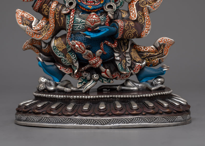 Mahakala Bernagchen Protector in Dancing Posture Statue | Divine Guardian Artwork