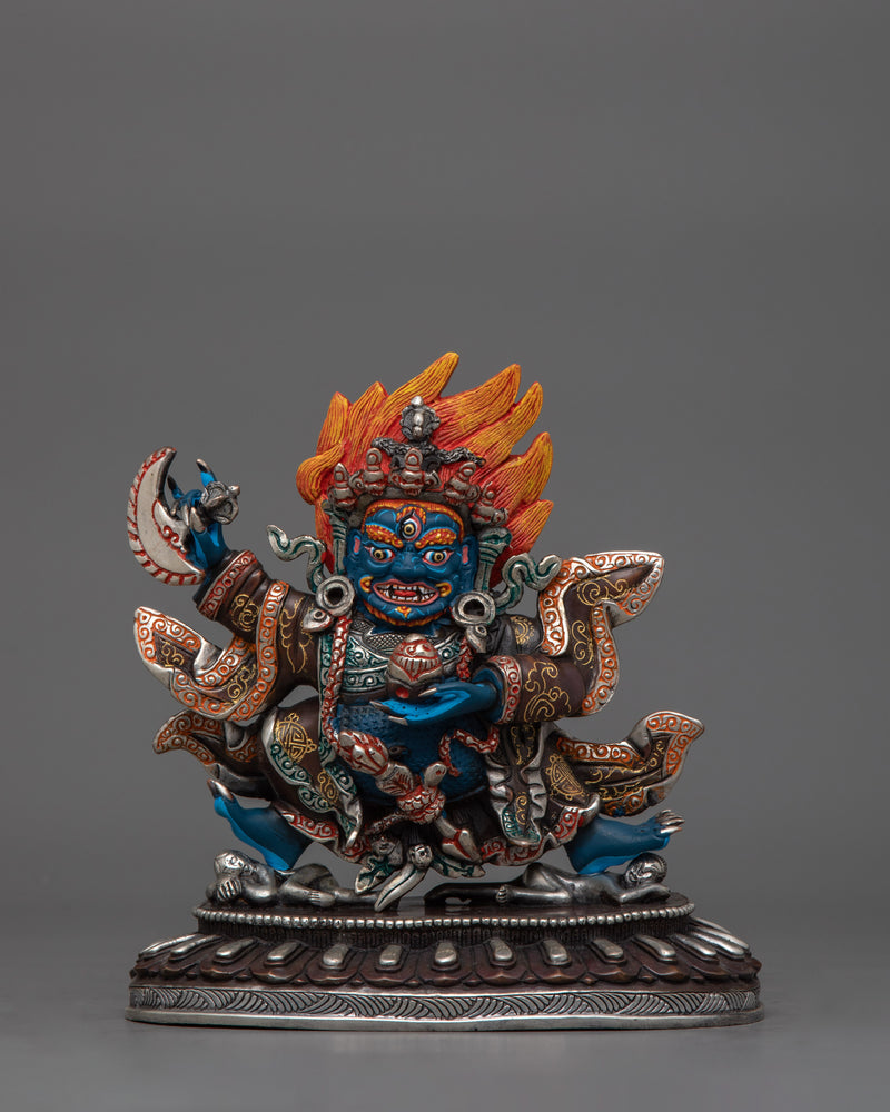 Mahakala Bernagchen Protector in Dancing Posture Statue | Divine Guardian Artwork