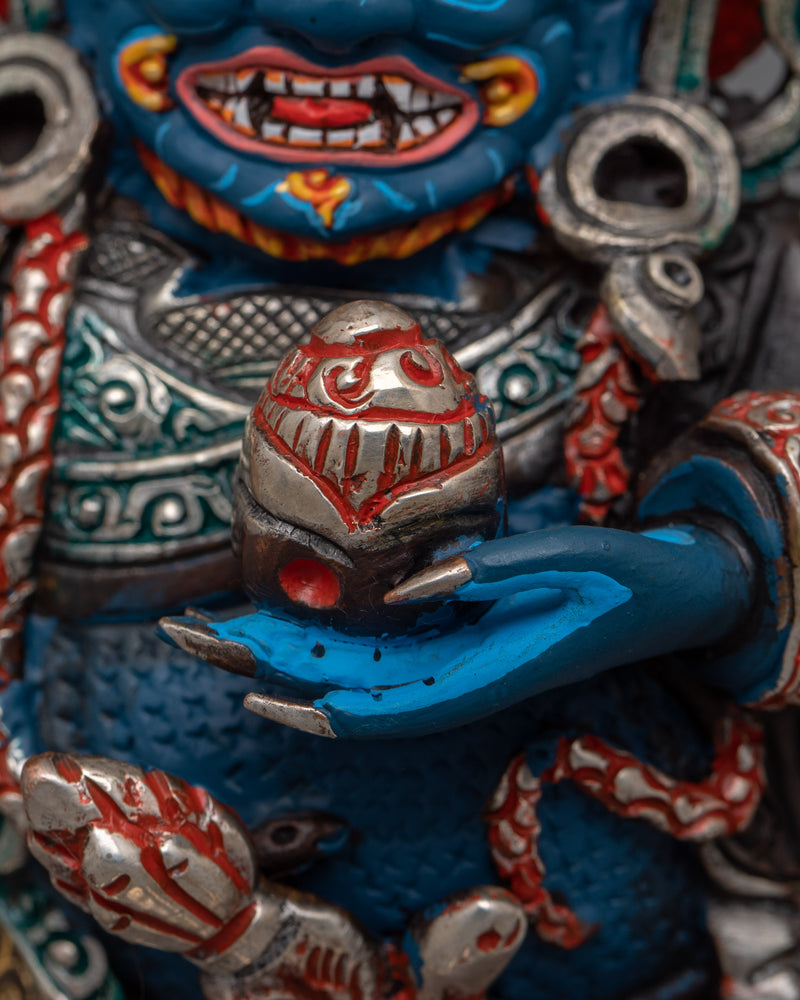 Mahakala Bernagchen Protector in Dancing Posture Statue | Divine Guardian Artwork