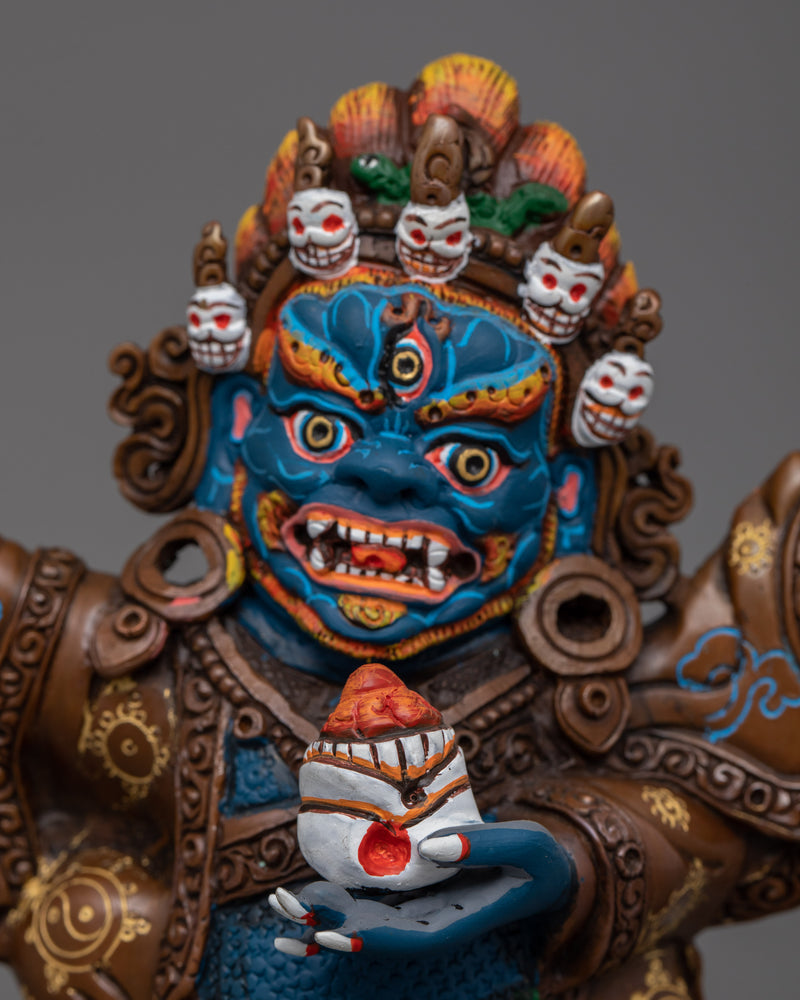 Fierce Guardian Mahakala Bernagchen Statue | Handcrafted Buddhist Sculpture for Protection