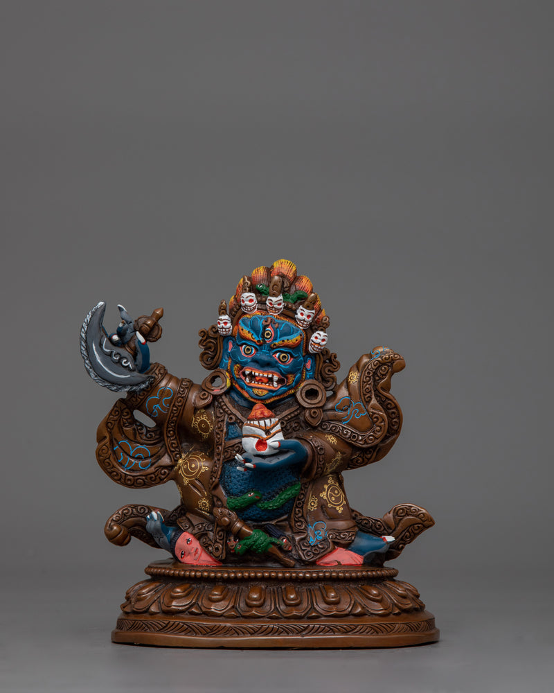 Fierce Guardian Mahakala Bernagchen Statue | Handcrafted Buddhist Sculpture for Protection