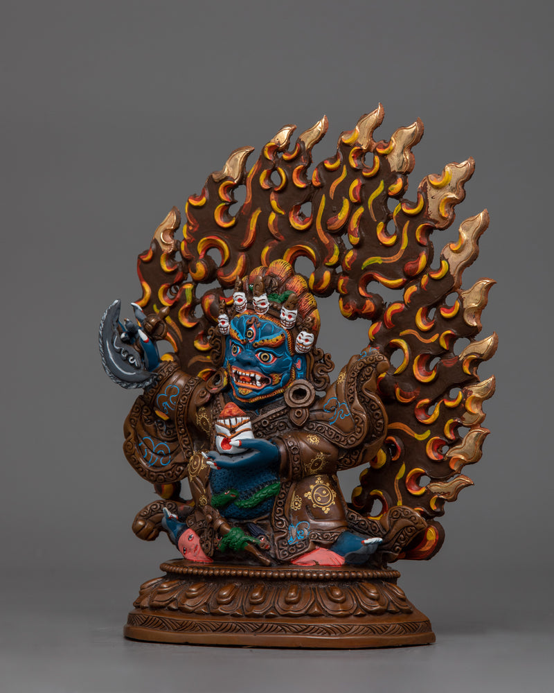 Fierce Guardian Mahakala Bernagchen Statue | Handcrafted Buddhist Sculpture for Protection