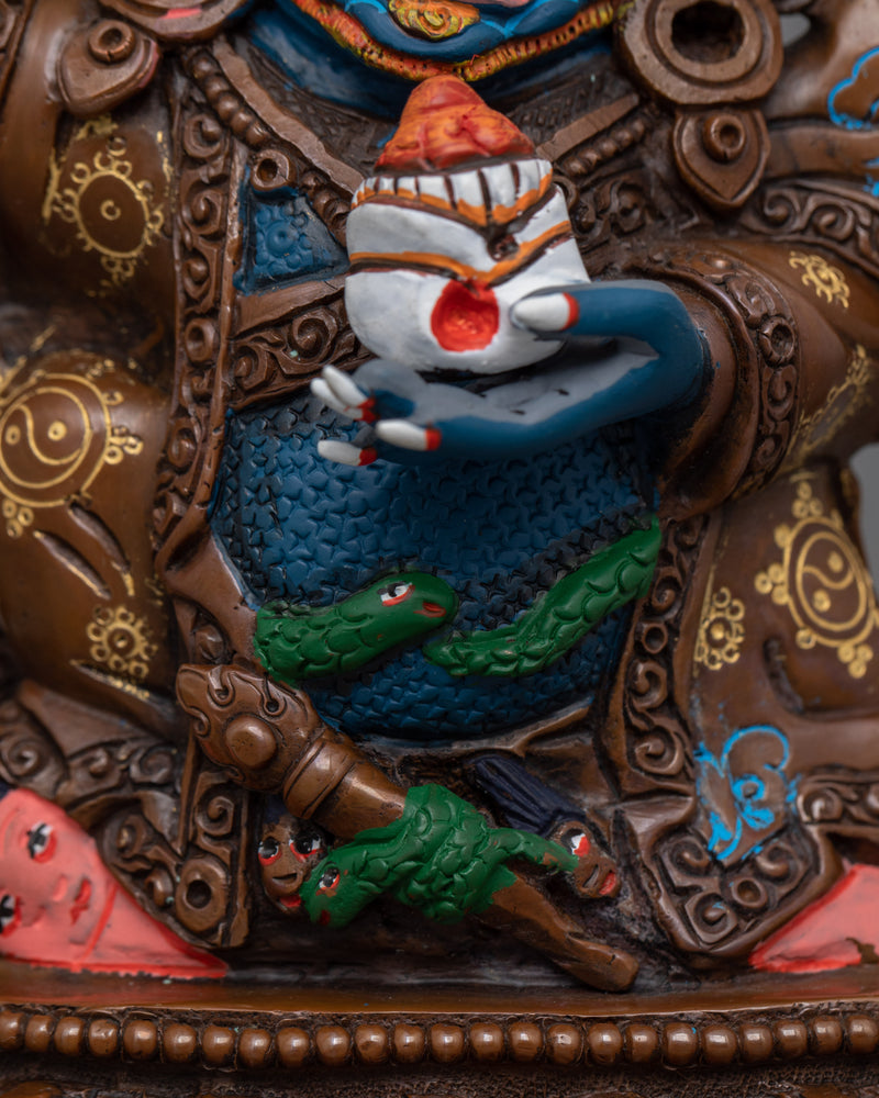 Fierce Guardian Mahakala Bernagchen Statue | Handcrafted Buddhist Sculpture for Protection