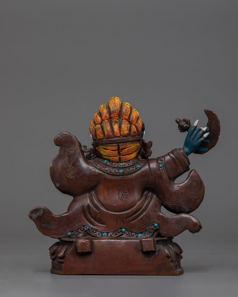 Tibetan Buddhist Mahakala Bernagchen Statue | Wrathful Protector of Tibetan Buddhism