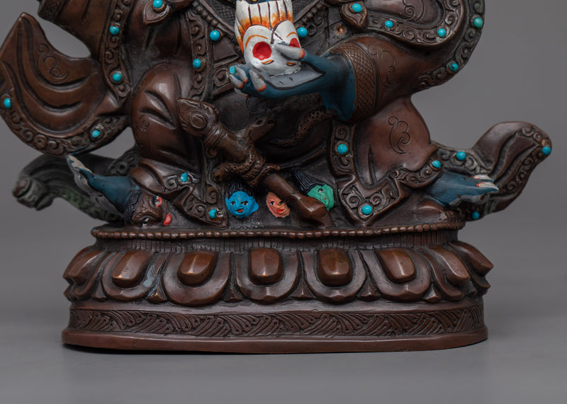 Tibetan Buddhist Mahakala Bernagchen Statue | Wrathful Protector of Tibetan Buddhism