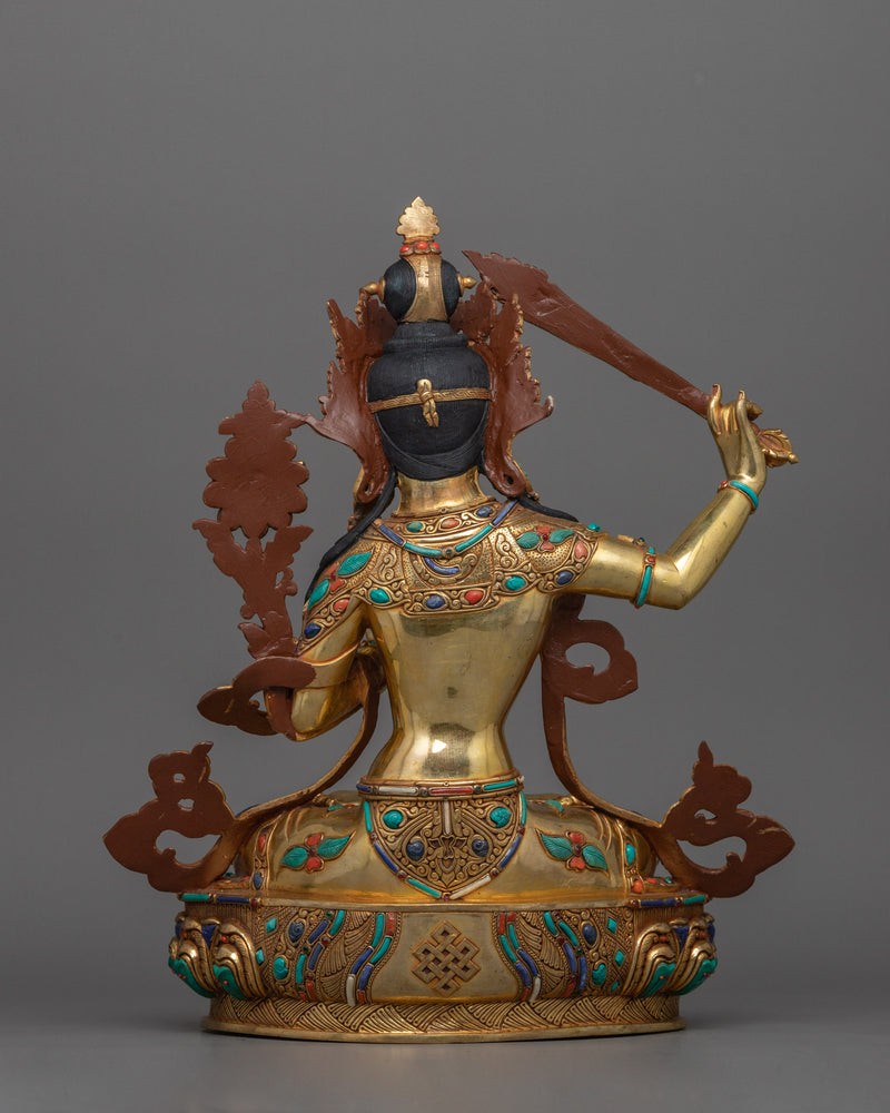 Manjushri Bodhisattva of Transcendent Wisdom Figurine | Symbol of Wisdom and Enlightenment