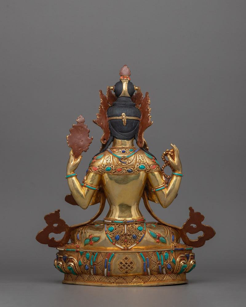 Chenrezig Bodhisattva of Mercy Sculpture | Ideal for Shrine Decoration