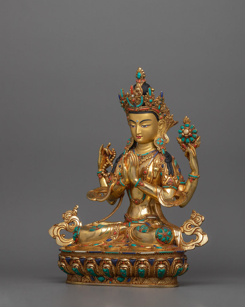 Chenrezig Bodhisattva of Mercy Sculpture | Ideal for Shrine Decoration