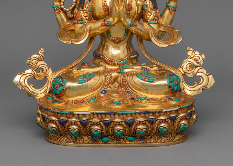 Chenrezig Bodhisattva of Mercy Sculpture | Ideal for Shrine Decoration