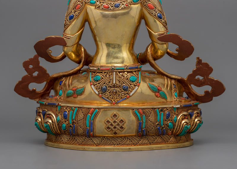 Amitayus with Longevity Vase Statue | The Buddha of Infinite Life Figurine