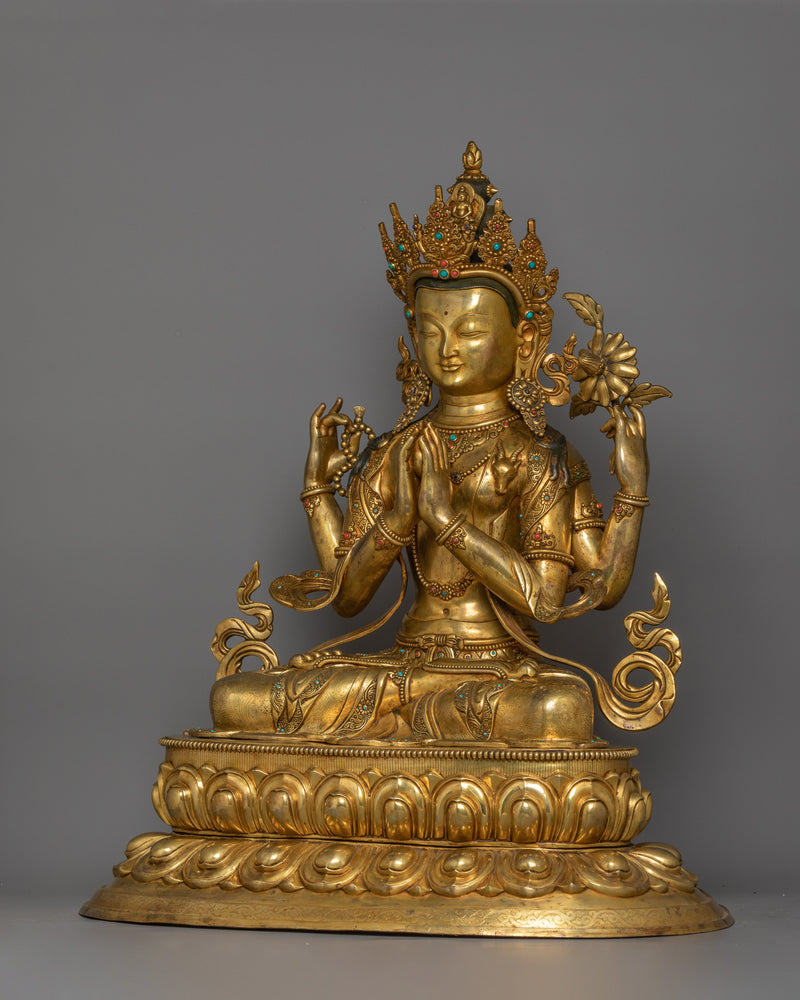 Meditation Deity Chenrezig Sculpture | The embodiment of Compassion