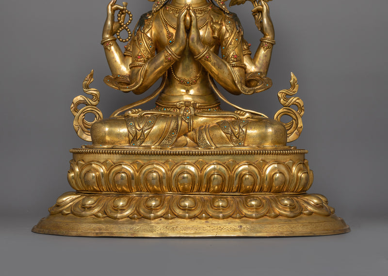 Meditation Deity Chenrezig Sculpture | The embodiment of Compassion