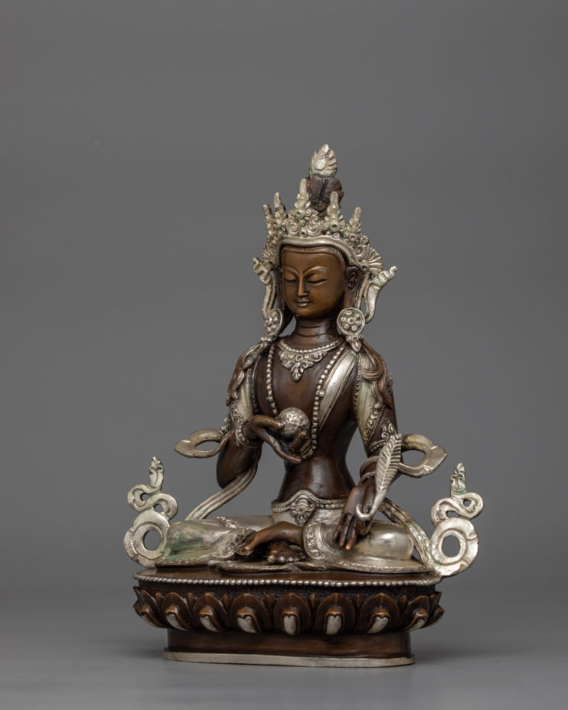 Bodhisattva Statue of Kshitigarbha | Oxidized Copper Artwork