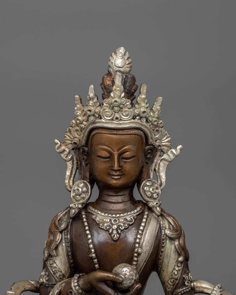 Bodhisattva Statue of Kshitigarbha | Oxidized Copper Artwork