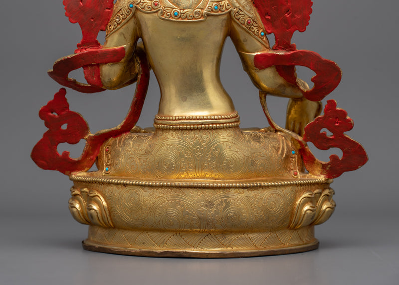 White Tara Mother of Liberation Sculpture | Female Buddha Compassionate Dolkar Statue