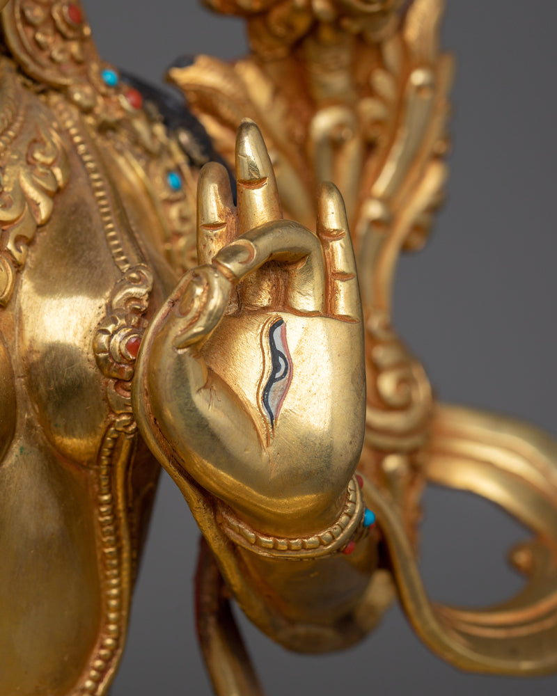 White Tara Mother of Liberation Sculpture | Female Buddha Compassionate Dolkar Statue