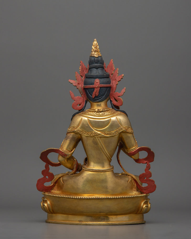 24K Gold Gilded Sacred Sculpture of Vajrasattva | Inner Peace and Transformation