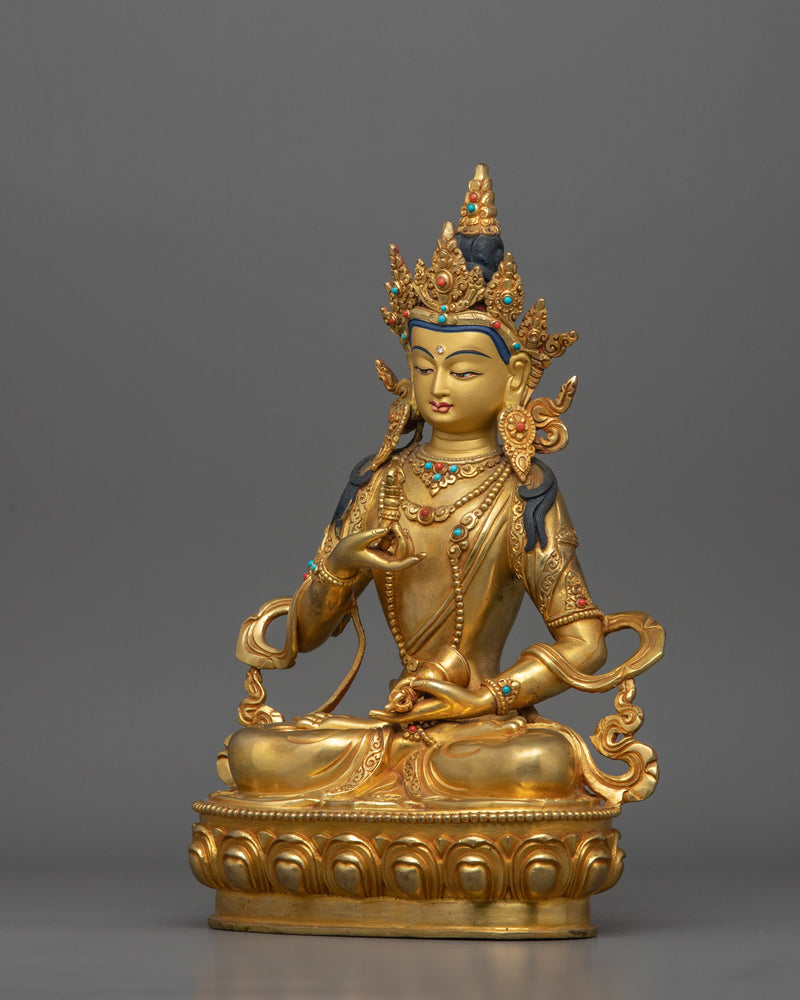 24K Gold Gilded Sacred Sculpture of Vajrasattva | Inner Peace and Transformation