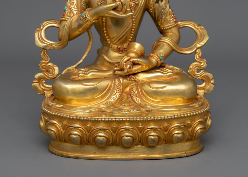 24K Gold Gilded Sacred Sculpture of Vajrasattva | Inner Peace and Transformation