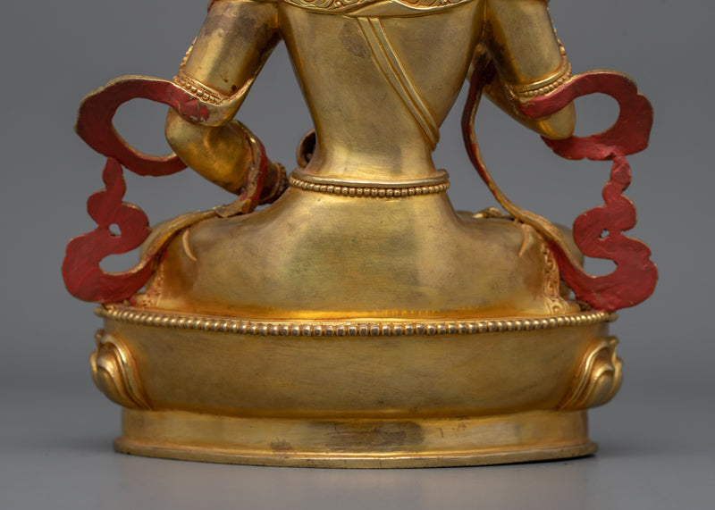 24K Gold Gilded Sacred Sculpture of Vajrasattva | Inner Peace and Transformation