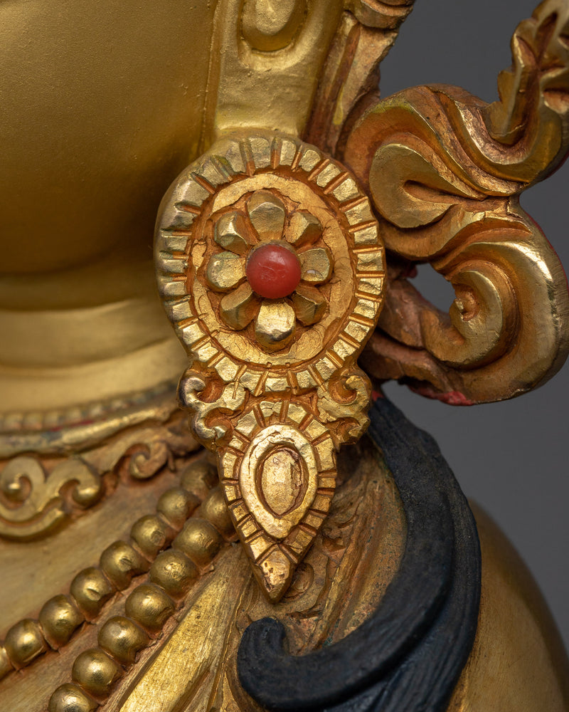 24K Gold Gilded Sacred Sculpture of Vajrasattva | Inner Peace and Transformation