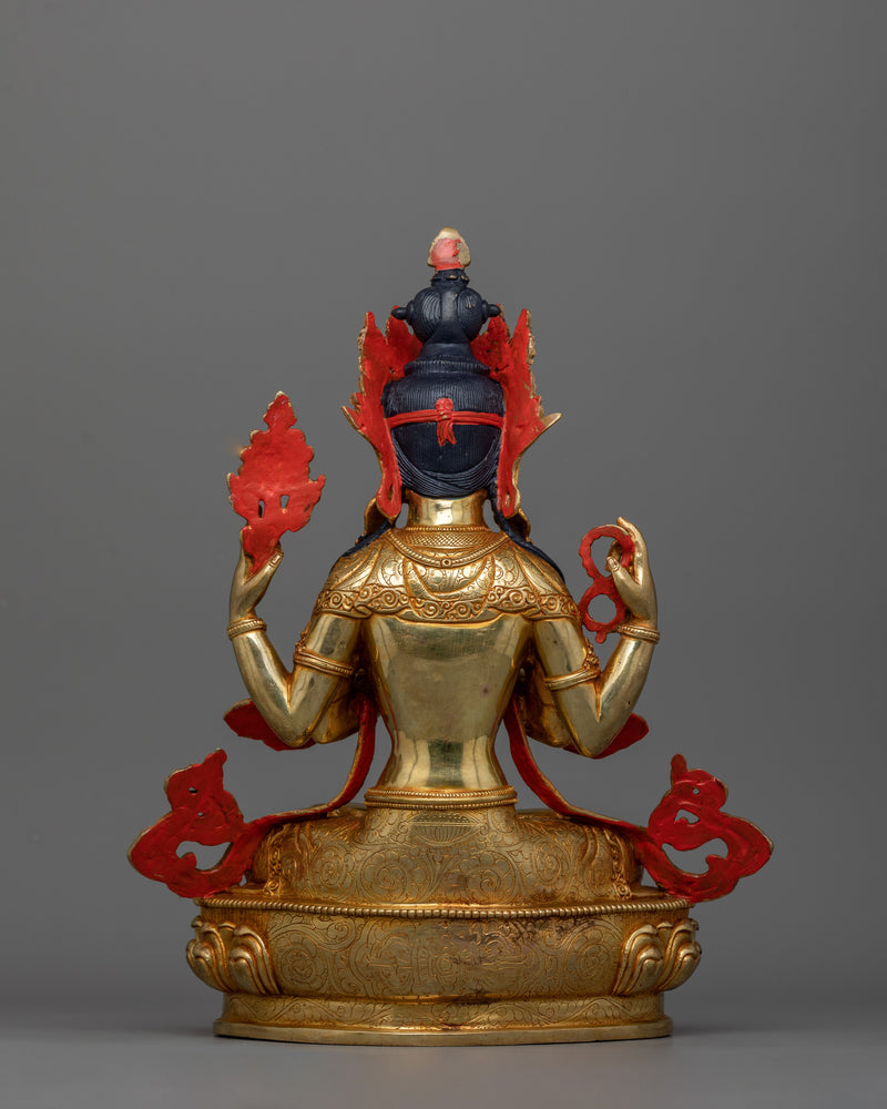 Chenrezig Bodhisattva of Mercy Figurine | Bodhisattva Avalokiteshvara Sculpture