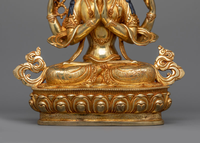 Chenrezig Bodhisattva of Mercy Figurine | Bodhisattva Avalokiteshvara Sculpture