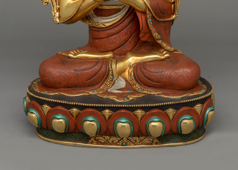 Sacred Tsongkhapa Set for Altar Decor | Statue Set of Enlightened Wisdom