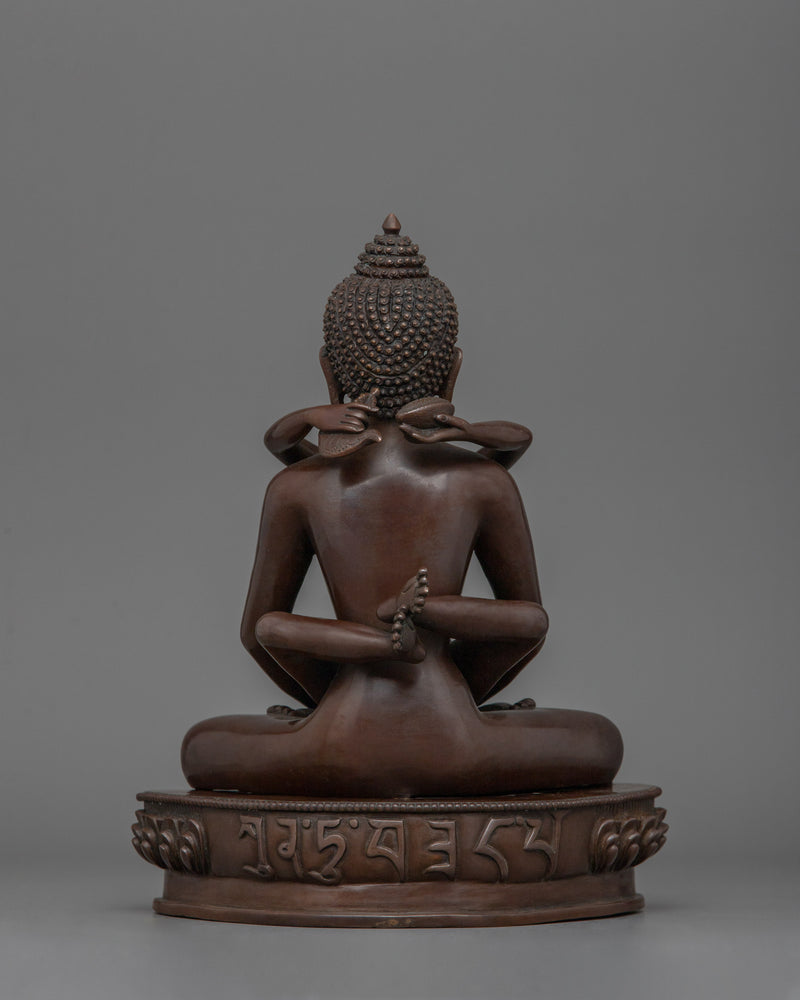 Bodhisattva of Unity Samantabhadra With Consort | Chocolate Oxidized Sculpture