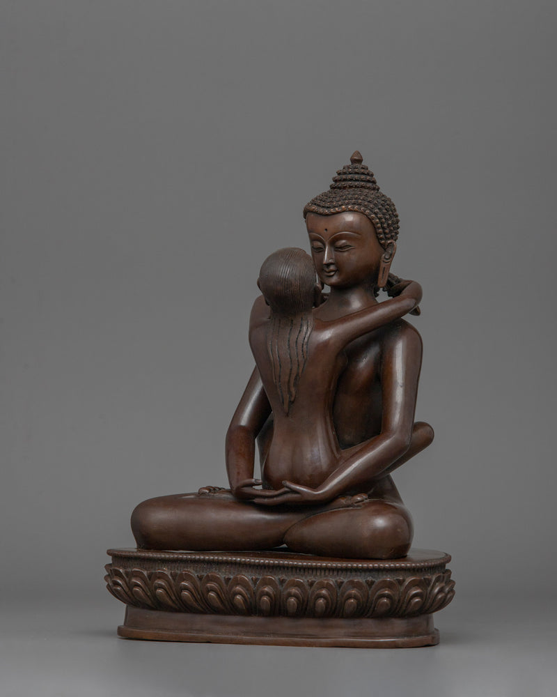 Bodhisattva of Unity Samantabhadra With Consort | Chocolate Oxidized Sculpture