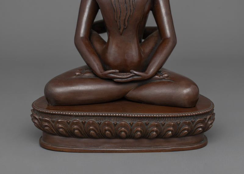 Bodhisattva of Unity Samantabhadra With Consort | Chocolate Oxidized Sculpture