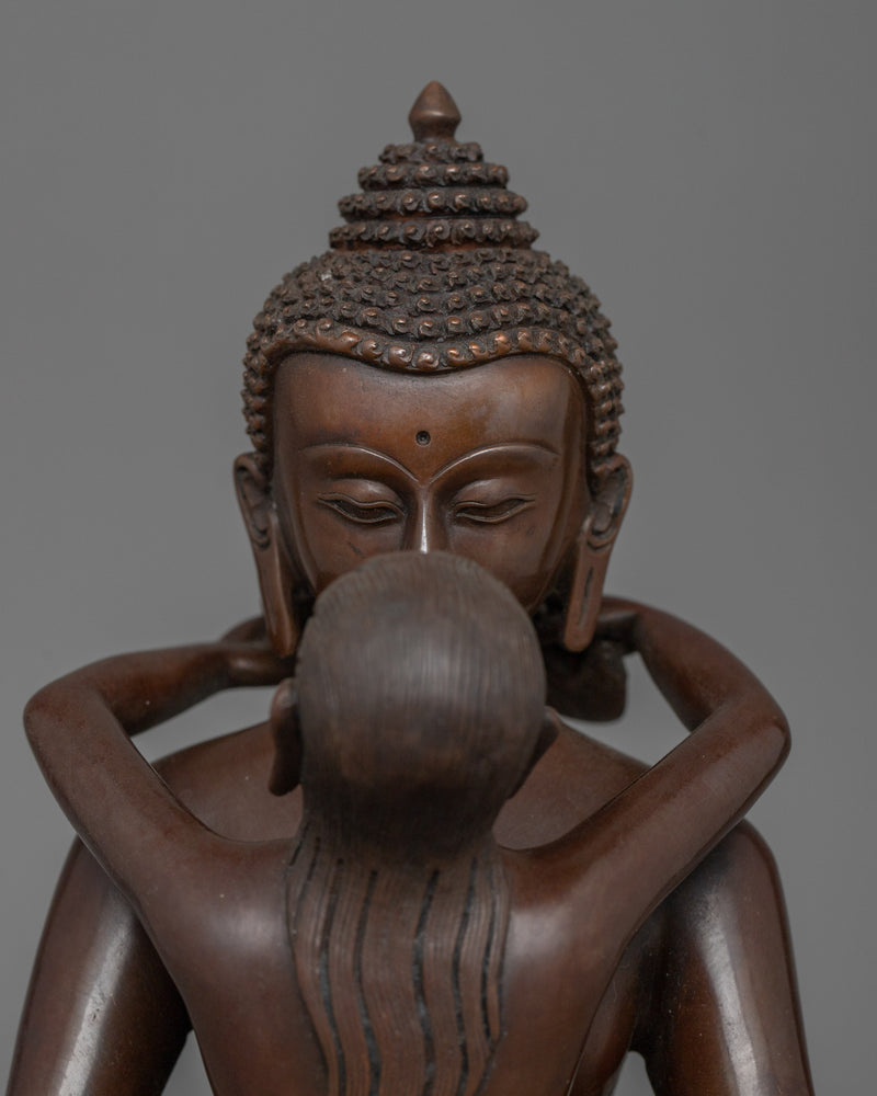 Bodhisattva of Unity Samantabhadra With Consort | Chocolate Oxidized Sculpture