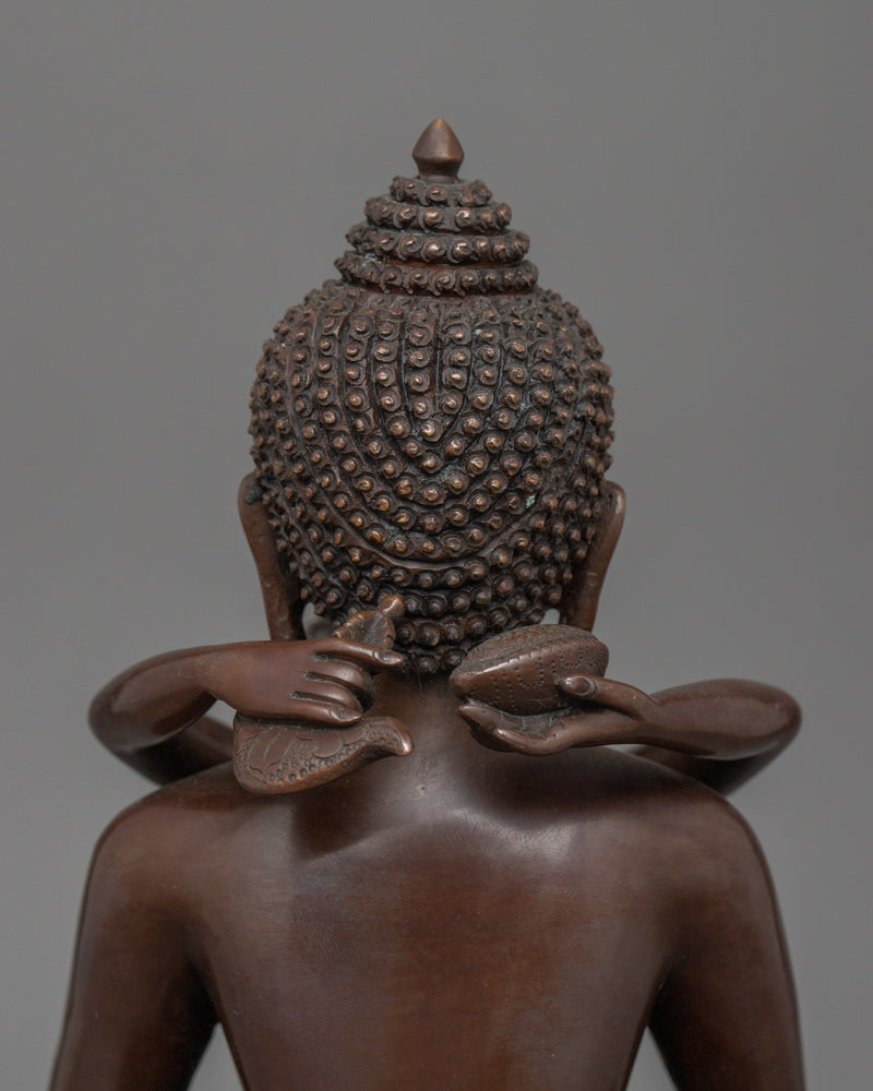 Bodhisattva of Unity Samantabhadra With Consort | Chocolate Oxidized Sculpture