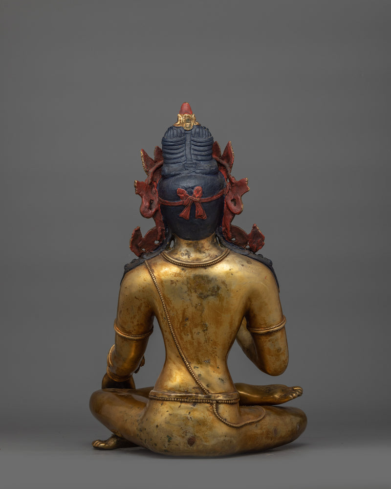 Antique Finish Bodhisattva Statue | 24K Gold Gilded Figurine