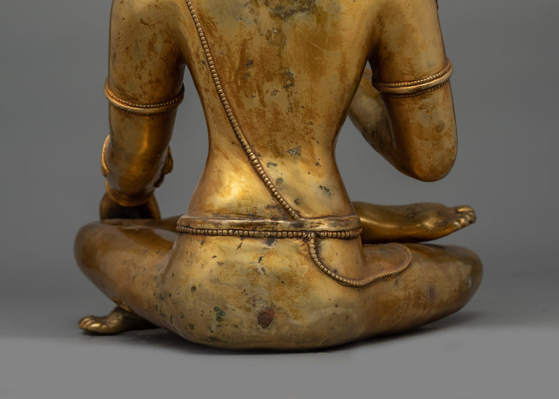 Antique Finish Bodhisattva Statue | 24K Gold Gilded Figurine