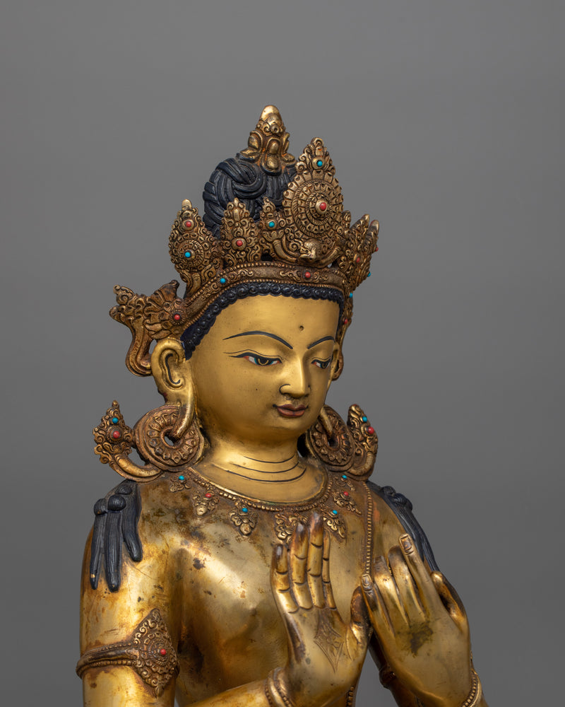 Magnificent 24K Gold Gilded Vairocana Statue | A Symbol of Universal Wisdom